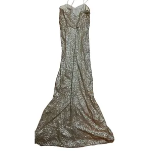 Sorella Vita Dress‎ Gold Sequin Maxi Spaghetti Strap Bridesmaid Party Dress size thumbnail 4