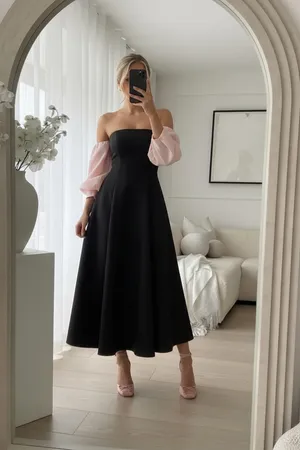 Gianni bini off the shoulder midi dress size 6 thumbnail 3