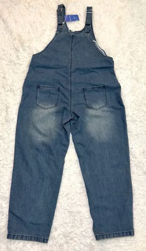 Chouyatou~Women's Faded Blue Denim Overalls - Classic Relaxed Fit. XL thumbnail 4