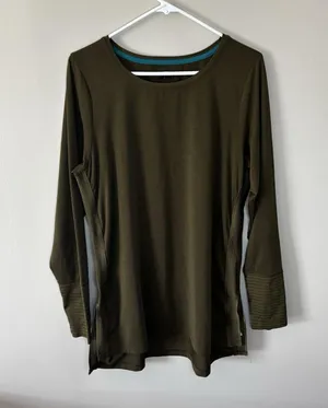 REI Co-op Screeline Cascade Long-Sleeve T-Shirt Womens L Olive Green thumbnail 1