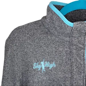 Columbia PFG Sky High Gray Fleece Pullover Quarter Zip Jacket‎ Small Teal Trim thumbnail 3
