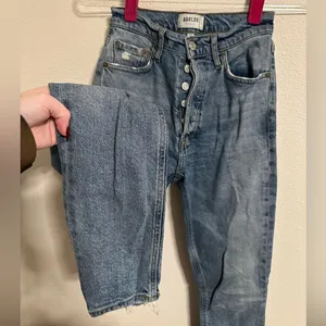 Agolde Nico High Rise Slim Jeans with Button Fly and Distressing thumbnail 3