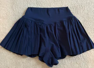 Aerie OFFLINE Shorts Navy Pleated thumbnail 1