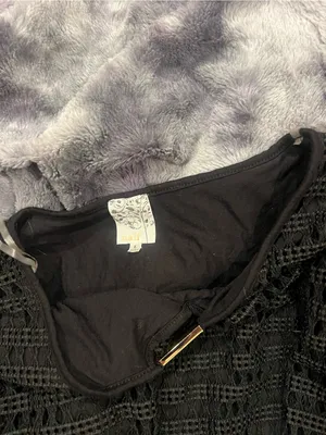 NAIF Black Crochet Poncho Sweater Top thumbnail 3