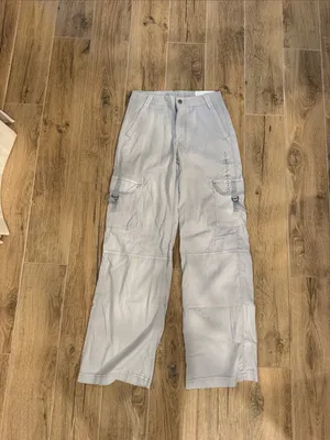 American Eagle Outfitters Pale Blue Stretch Pants thumbnail 2
