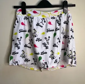 White Tennis-Print Women's Skort -‎ Playful Multi-Color Design thumbnail 1