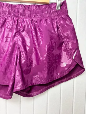 Athleta Race Runner Women’s Magenta Printed Athletic Shorts Size M‎ thumbnail 2