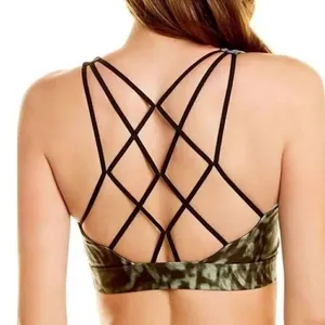 NWT Good American wild night bra sports bra strappy back animal print green ￼siz thumbnail 2