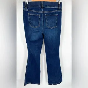 Spanx women’s dark blue pull on dark wash slimming flare denim jean size M thumbnail 3