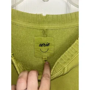 Aerie Chartreuse Staying Kind Feeling Cool Oversized Crewneck Sweatshirt Large thumbnail 6