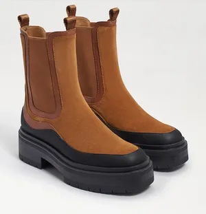 Sam Edelman Tan and Black Lulia Boots thumbnail 1
