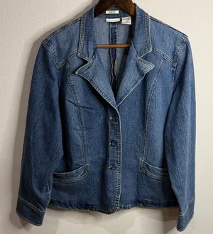 St. Johns Bay Denim Jean Jacket Stretch Blazer Size XL thumbnail 1
