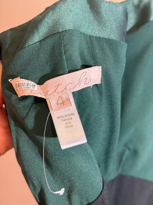 Hutch Serena Bow Emerald Green Black Satin Colorblock Tie Bustier Mini Dress 4 thumbnail 7