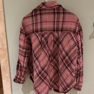 Anthropologie Pink Plaid Button-Up Jacket thumbnail 3