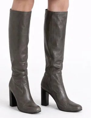 Donald J Pliner Chenia grey leather pewter tall boot size 9 thumbnail 1