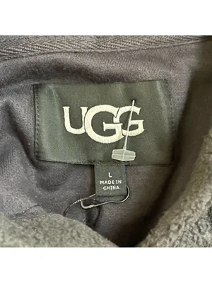 UGG Women's Myley Sherpa Hoodie color Gray Sz Large thumbnail 12