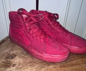 Vans SK8-Hi Red High Top Men's 7/ Women's 8.5 Sneakers Casual‎ Lace Up Shoes thumbnail 1
