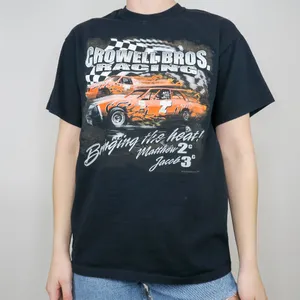 Gildan Black Crowell Bros. Racing Graphic T-Shirt thumbnail 3