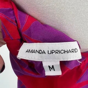 Amanda Uprichard Silk Pink and Purple Strapless Top Size Medium thumbnail 5