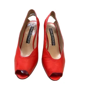 Maud Frizon Paris women’s red leather heels shoes from Italy size 6.5 SKU 3810 thumbnail 2