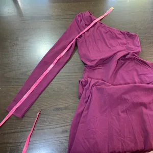 Pact One Shoulder Midi Dress‎ XS Purple Organic Cotton Stretch Long Sleeve thumbnail 13