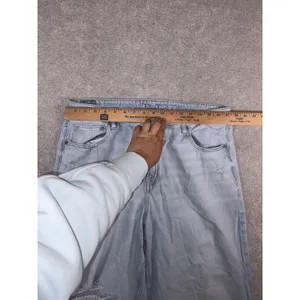 american eagle super high rise baggy wide leg ankle 14 Short Distressed Lt Wash thumbnail 7