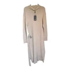 NWT Rails Wool Blend Mila Tie Waist Turtleneck MIdi Sweater Dress Taupe S thumbnail 12