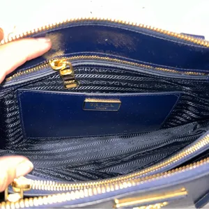 Prada Navy Blue Patent Saffiano Vernice Shoulder Bag Purse thumbnail 12