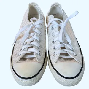 Converse All Star Textured White‎ Sneakers Women's Sz 8 thumbnail 3