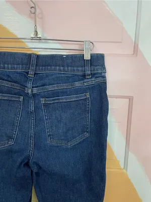 SPANX Pull On Flare Jeans Dark Wash High Rise Stretch Shaping Denim Sz M 🧡🎀 thumbnail 6