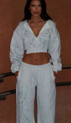 Outcast Clothing Nya Cropped Hoodie Grey thumbnail 1