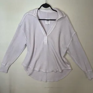 Aerie Lumberjane Waffle Polo Sweatshirt Size XS thumbnail 3