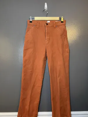 Gap Pants Womens 2 Orange Carpenter Denim Straight Leg Workwear Stretch thumbnail 1