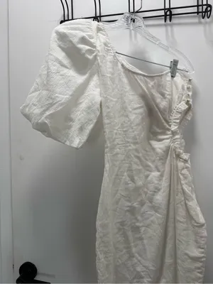 Seven Wonders White Marloe Cutout One Shoulder Puff Sleeve Maxi dress NWT Small thumbnail 4