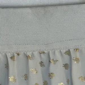 Vince Camuto Pleated Midi Skirt Gold Dot Elastic Waist Ivory XL‎ thumbnail 8