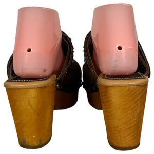 Dingo Woodstock DI 149 Brown Suede Turquoise Western Wooden Clogs Women's 8.5 thumbnail 5