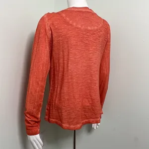 Free People Tiger Eyes Orange Sequin Bib Long Sleeve Henley thumbnail 8