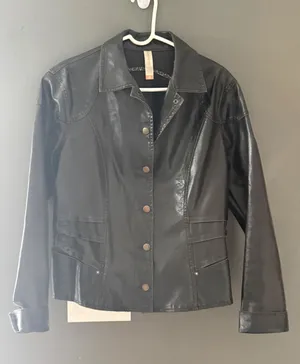 No Boundaries Vintage Y2k‎ Womens Brown Faux Leather Button Front Jacket XL Moto thumbnail 1