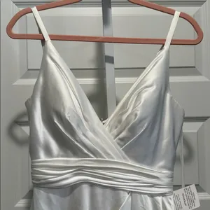 Mac Duggal White Satin Gown NWT Size 2‎ Style 12443 Formal Bridal Evening Dress thumbnail 5