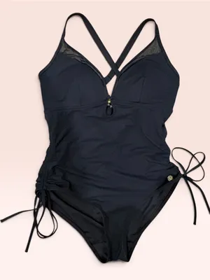 Popilush Plunge High Cut Adjustable Side Ties One-Piece Swimsuit Size L thumbnail 8