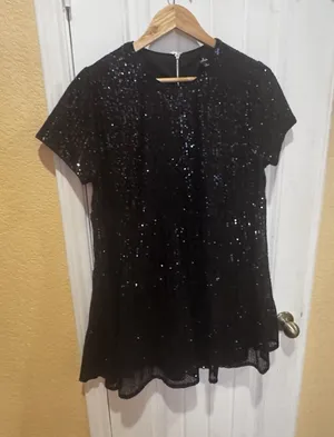 Lulus Women's Black Sequin Mini Dress Size L thumbnail 1