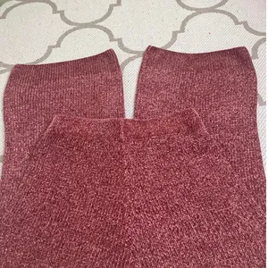 Lulus Comfy Cutie Rusty Rose Chenille Wide Leg Pull On Sweater Pants, Size Small thumbnail 4