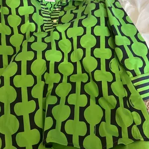 Gretchen Scott green and blue collared top‎ thumbnail 6