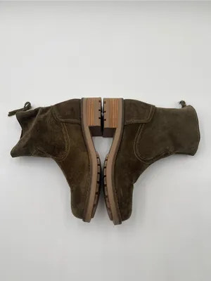 Antonio de Faria Mila Olive Green Suede Ankle Boots Western Zip Portugal Sz 7.5 thumbnail 8
