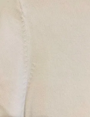 M&S Marks & Spencer White Knitted Crew Neck Short Sleeve Top – US 10 / UK 12 thumbnail 7