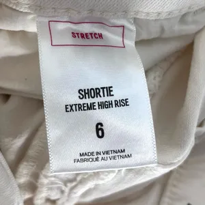 Express‎ Shortie Extreme High Rise with Tie Belt Paper Bag Shorts Cream Size 6 thumbnail 7