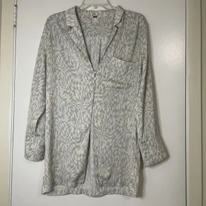 FREE PEOPLE Beatrice Geometric ivory long sleeve top size 6 thumbnail 2