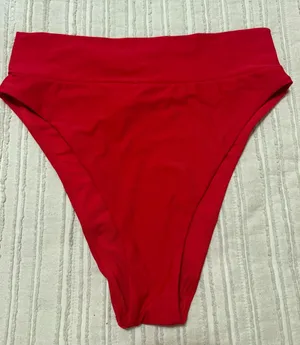 Aerie High Cut Cheeky Red Bikini Bottoms thumbnail 1