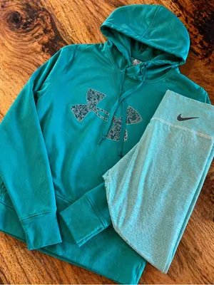 Under Armour Hoodie + Nike Leggings Bundle | Teal Athleisure Set thumbnail 1