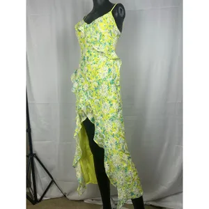 LOST + WANDER Sunbloom Eyelet Floral Maxi XS Dress Yellow + Free Necklace thumbnail 4